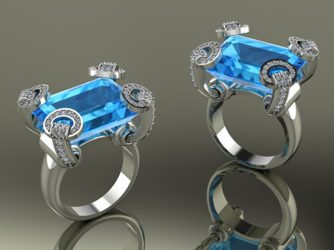 Elegant Ring Printable Model Jewelry Gold Luxury 3D Print Model