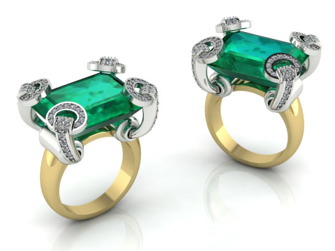 Elegant Ring Printable Model Jewelry Gold Luxury 3D Print Model