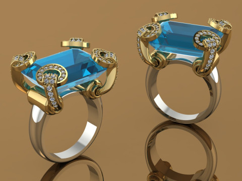 Elegant Ring Printable Model Jewelry Gold Luxury 3D Print Model