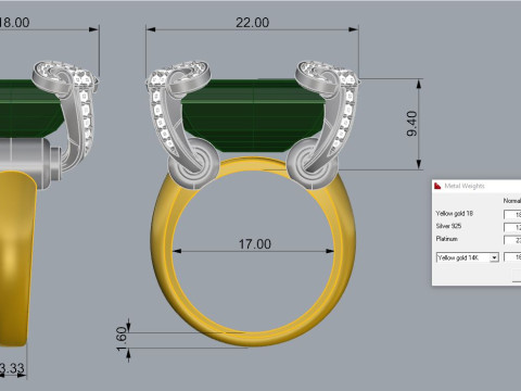 Elegant Ring Printable Model Jewelry Gold Luxury 3D Print Model