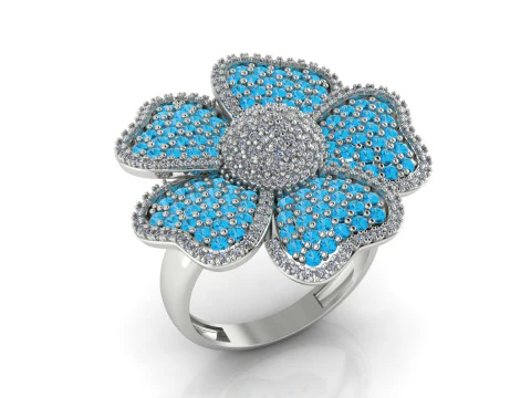 Flower Ring Printable Model Jewelry Gold Luxury 3D Print Model