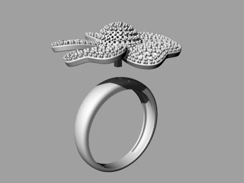 Flower Ring Printable Model Jewelry Gold Luxury 3D Print Model