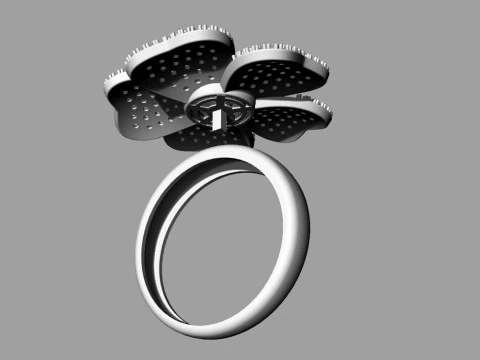 Flower Ring Printable Model Jewelry Gold Luxury 3D Print Model