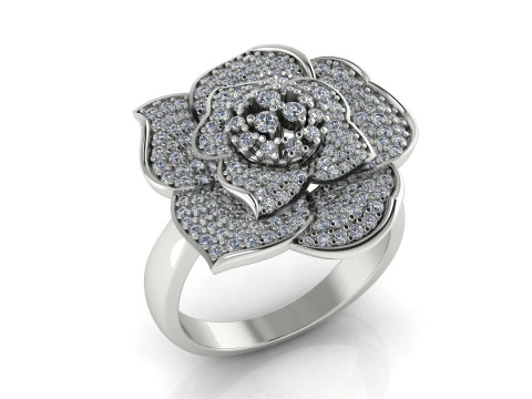 Flower Ring Printable Model Jewelry Gold Luxury 3D Print Model