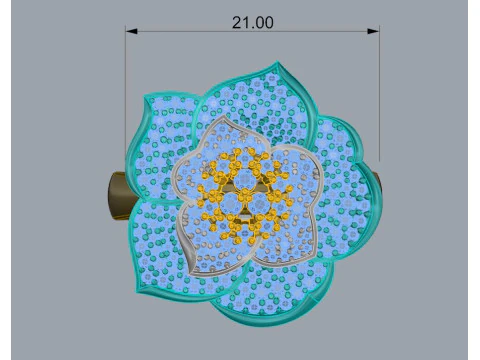 Flower Ring Printable Model Jewelry Gold Luxury 3D Print Model