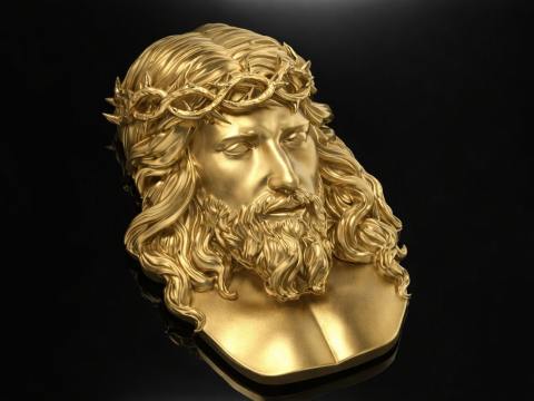 Jesus Head Pendant Printable Model Jewelry Gold Luxury 3D Print Model
