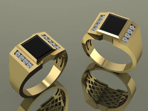 Elegant Ring For Mens Printable Model Jewelry Gold Luxury 3D Print Model