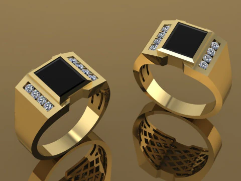 Elegant Ring For Mens Printable Model Jewelry Gold Luxury 3D Print Model