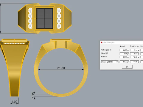 Elegant Ring For Mens Printable Model Jewelry Gold Luxury 3D Print Model
