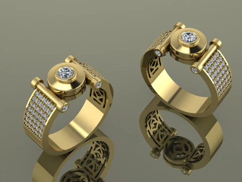Elegant Ring For Mens Printable Model Jewelry Gold Luxury 3D Print Model