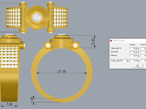 Elegant Ring For Mens Printable Model Jewelry Gold Luxury 3D Print Model