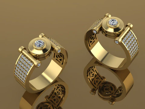 Elegant Ring For Mens Printable Model Jewelry Gold Luxury 3D Print Model