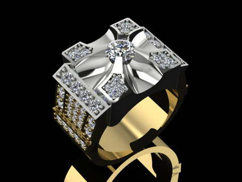 Elegant Ring For Mens Printable Model Jewelry Gold Luxury 3D Print Model