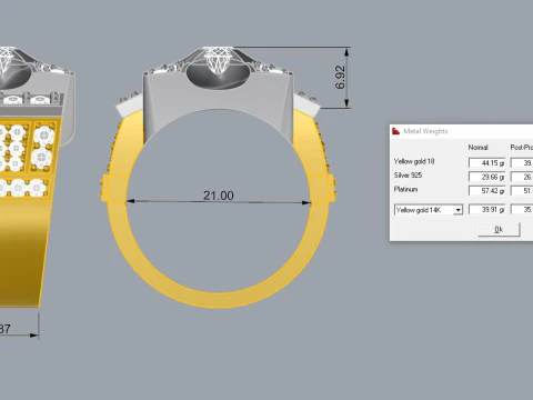 Elegant Ring For Mens Printable Model Jewelry Gold Luxury 3D Print Model