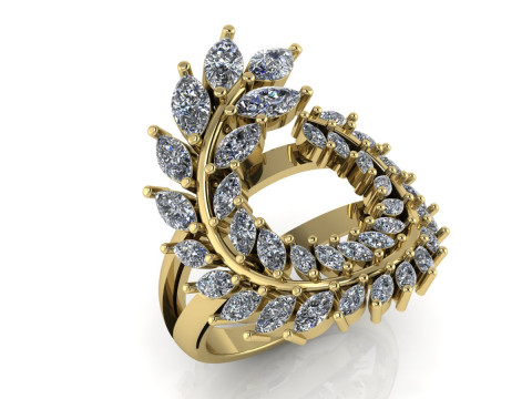 Elegant Ring Printable Model Jewelry Gold Luxury 3D Print Model