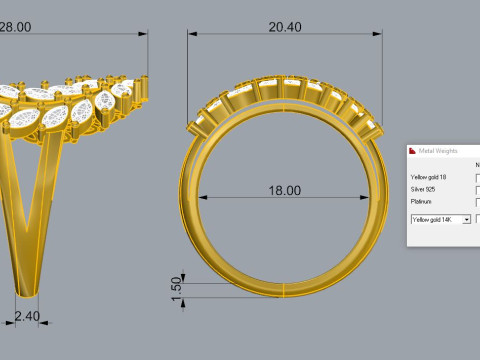 Elegant Ring Printable Model Jewelry Gold Luxury 3D Print Model