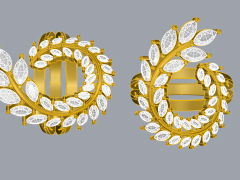 Elegant Ring Printable Model Jewelry Gold Luxury 3D Print Model