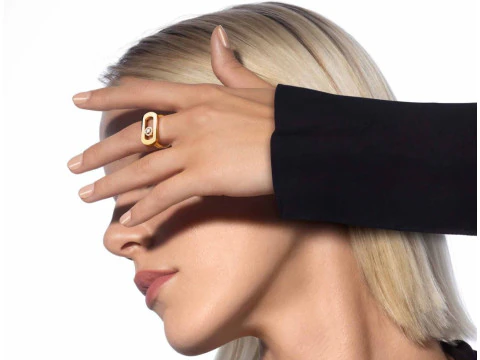 Messika Ring Printable Model Jewelry Gold Luxury 3D Print Model