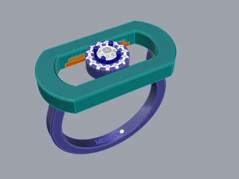 Messika Ring Printable Model Jewelry Gold Luxury 3D Print Model