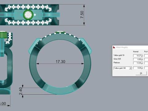 Messika Ring Printable Model Jewelry Gold Luxury 3D Print Model