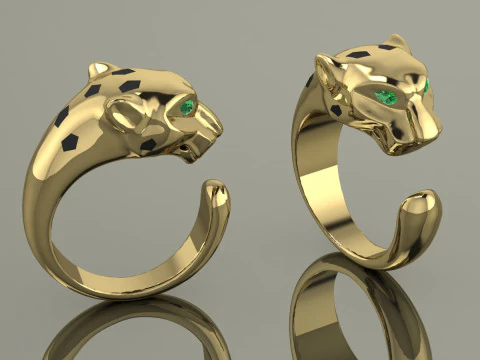Panther Ring Printable Model Jewelry Gold Luxury 3D Print Model