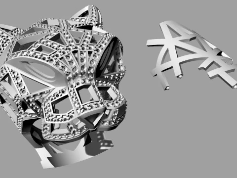 Panther Ring Printable Model Jewelry Gold Luxury 3D Print Model