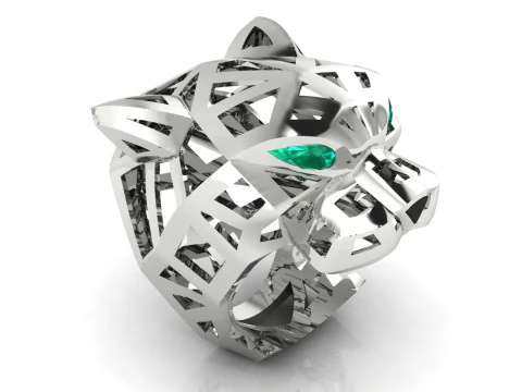 Panther Ring Printable Model Jewelry Gold Luxury 3D Print Model