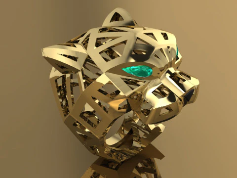 Panther Ring Printable Model Jewelry Gold Luxury 3D Print Model