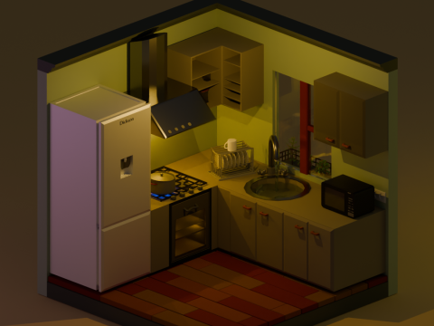 低聚厨房 3D 模型