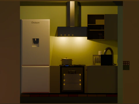 低聚厨房 3D 模型