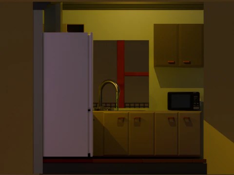 低聚厨房 3D 模型