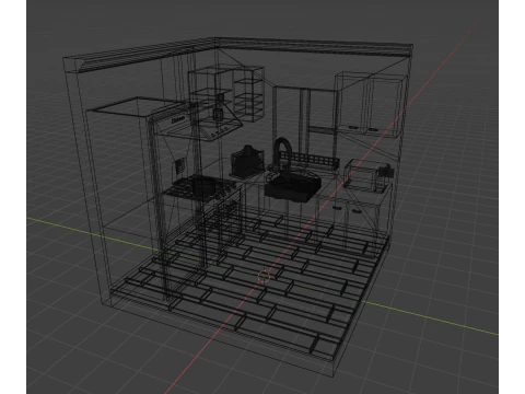 低聚厨房 3D 模型