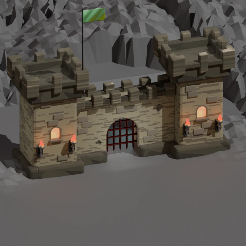 低聚门 3D 模型 .c4d .max .obj .3ds .fbx .stl .blend 