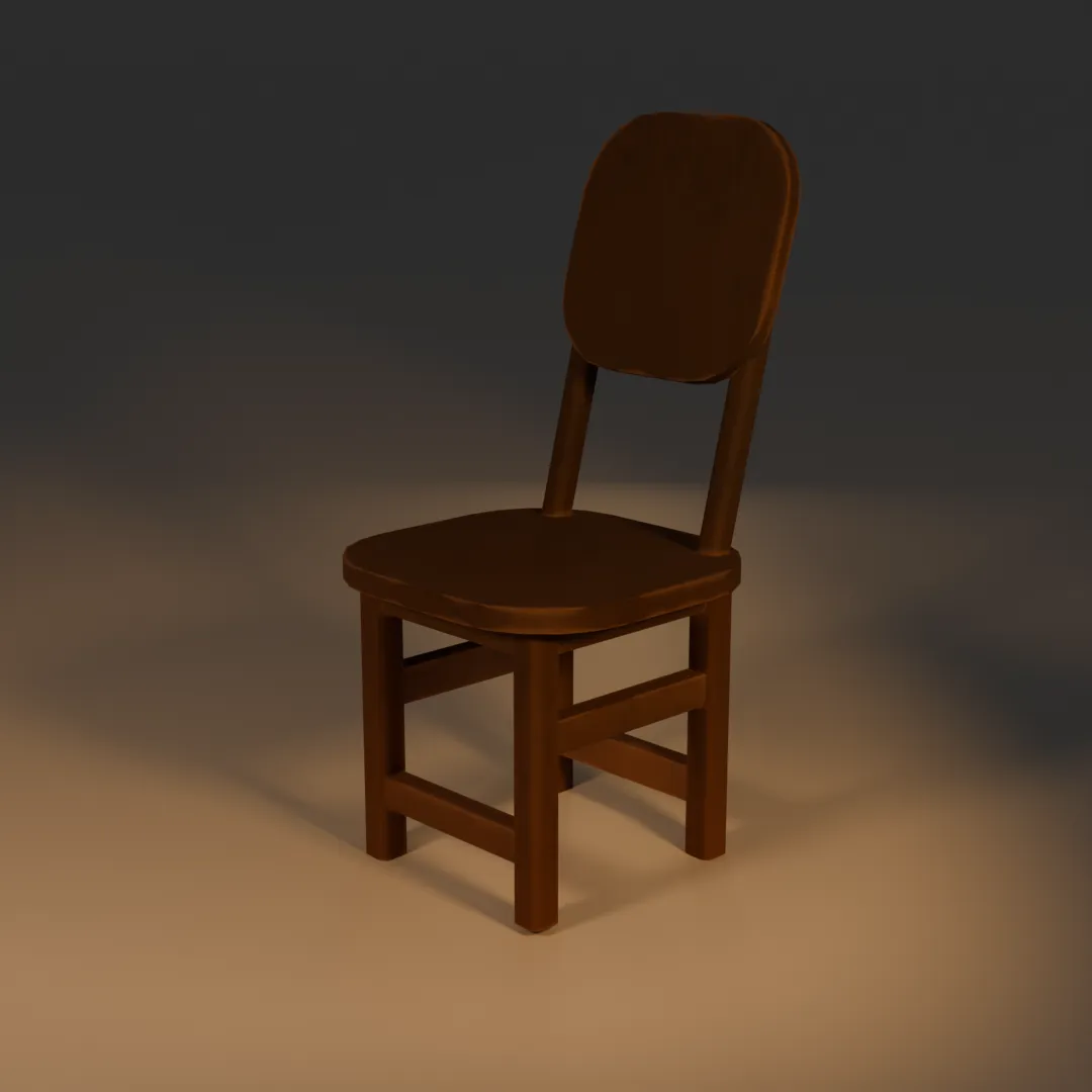 LowPolyChair 3D Model .c4d .max .obj .3ds .fbx .stl .blend
