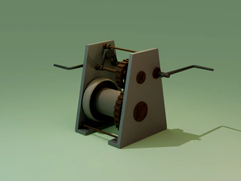 LowPolyWinch 3D Model