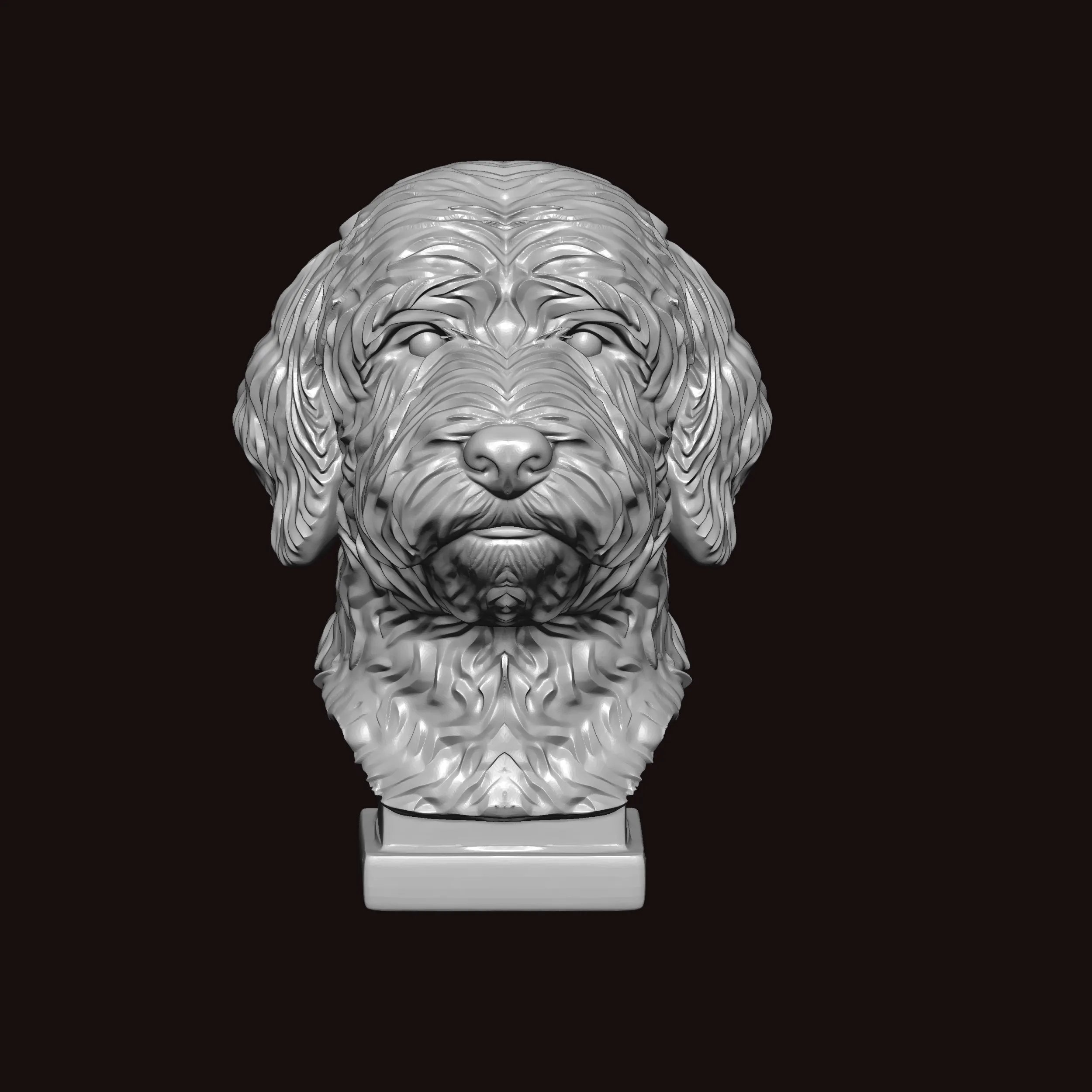Old English Sheep Dog Face Bust 3D Model .c4d .max .obj .3ds .fbx .stl .blend 