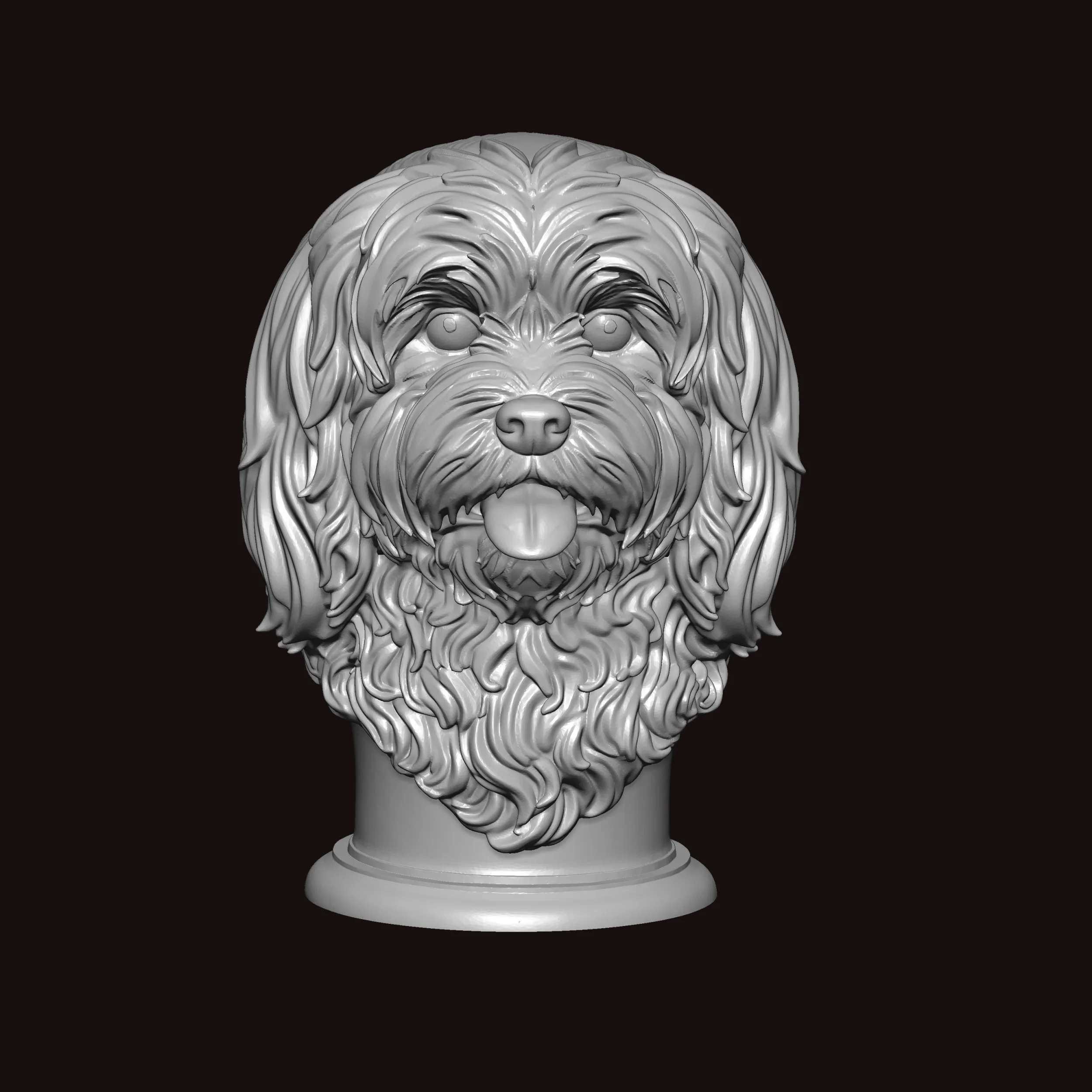 Lhasa apso face bust 3D Model .c4d .max .obj .3ds .fbx .stl .blend 