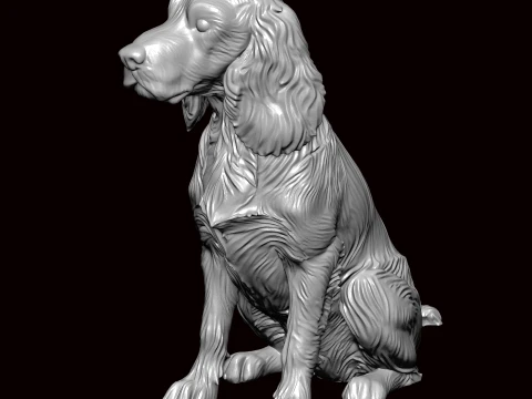 English Springer Seating Pose 3D Model