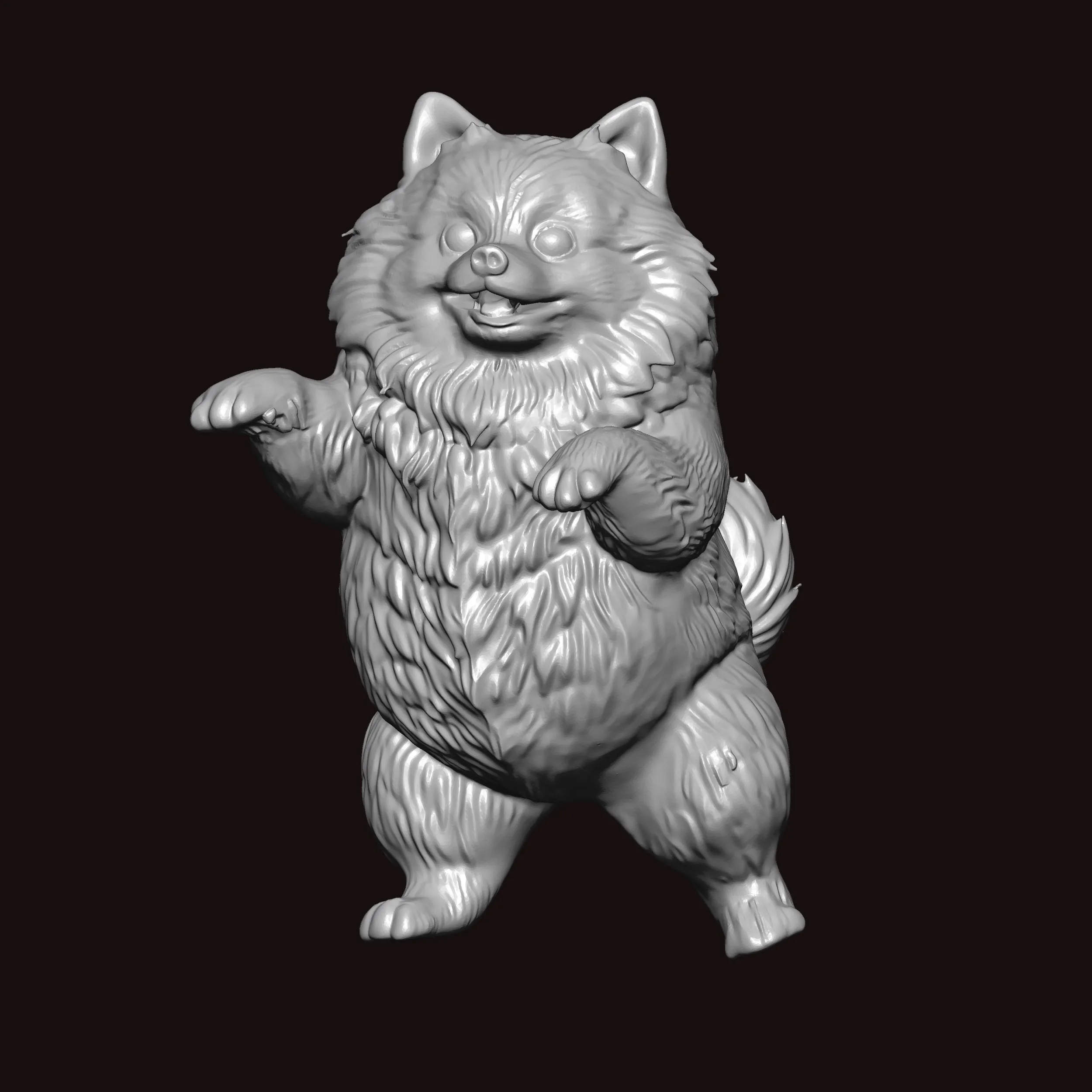 Cute Pomeranian 3D Model .c4d .max .obj .3ds .fbx .stl .blend 