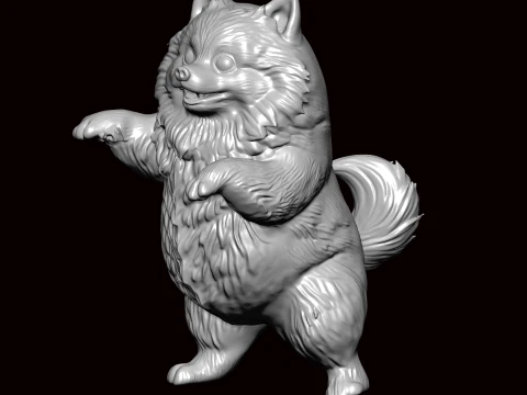 Cute Pomeranian 3D Model