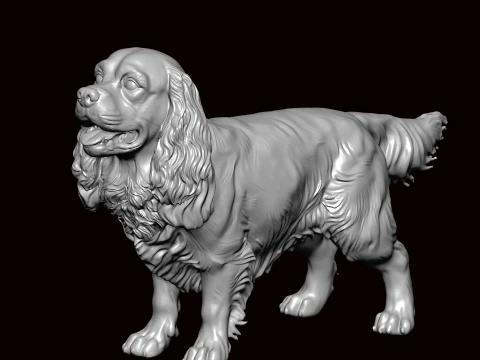 무심한 왕 개 서 있는 자세 3D 모델