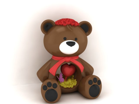 Sweetheart Blossom Bear 3D Printable Model 3D Print Model