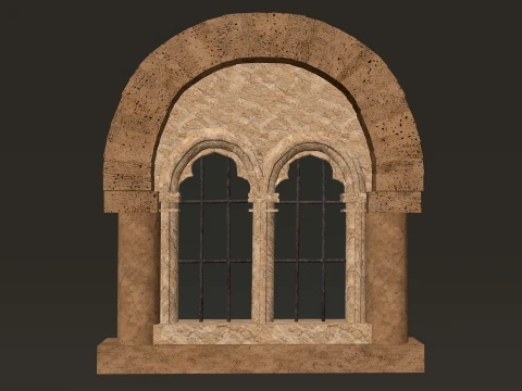 Medieval Windows Modular Set 1-2-4K PBR 7 Models 3D Model