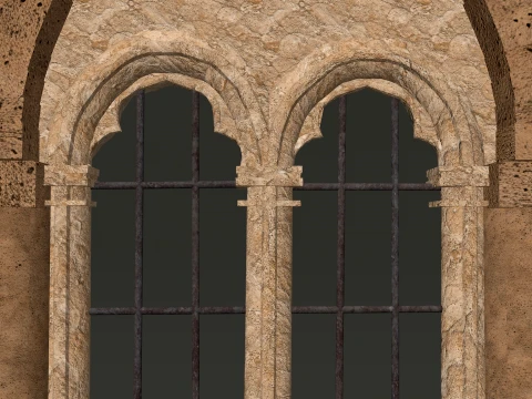 Medieval Windows Modular Set 1-2-4K PBR 7 Models 3D Model
