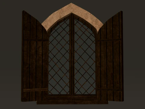 Medieval Windows Modular Set 1-2-4K PBR 7 Models 3D Model
