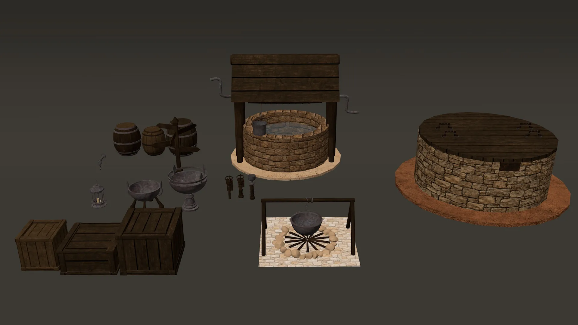 Medieval Decor Modular Pack 1-2-4K PBR 24 models 3D Model .c4d .max .obj .3ds .fbx .stl .blend