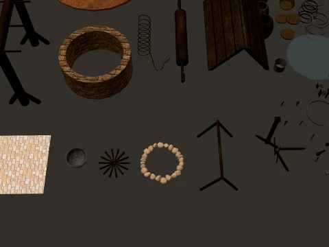 Medieval Decor Modular Pack 1-2-4K PBR 24 models 3D Model
