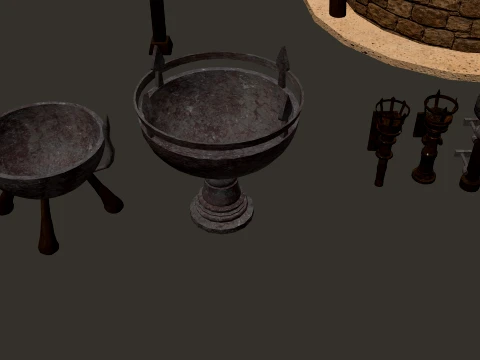 Medieval Decor Modular Pack 1-2-4K PBR 24 models 3D Model