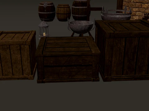 Medieval Decor Modular Pack 1-2-4K PBR 24 models 3D Model