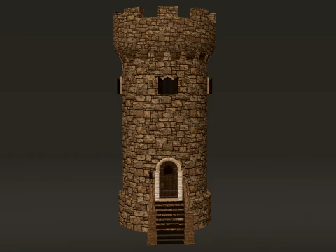 Turm rund klein PBR 1-2-4K 3D Modell